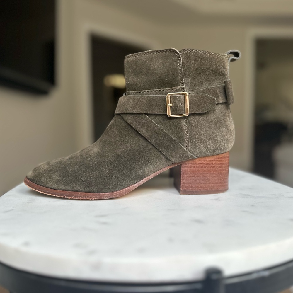 Kate Spade New York Suede Bow Accent Moto Boots.